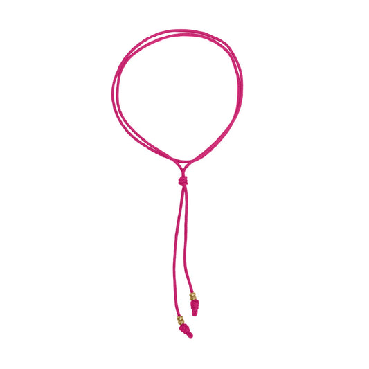 Collana Rue Des Mille in tessuto fucsia lunga regolabile MISURA UNICA