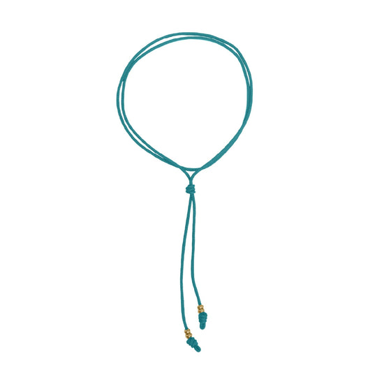 Collana Rue Des Mille in tessuto azzurro lunga regolabile MISURA UNICA