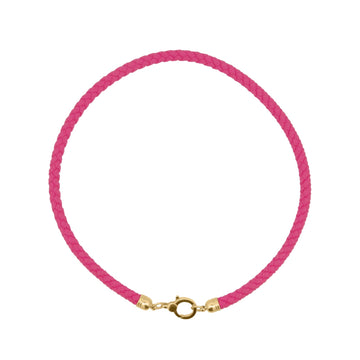 Collana girocollo Rue Des Mille Charm Bar in tessuto fucsia MISURA UNICA
