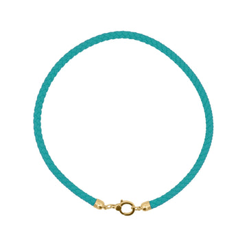 Collana girocollo Rue Des Mille Charm Bar in tessuto azzurro MISURA UNICA