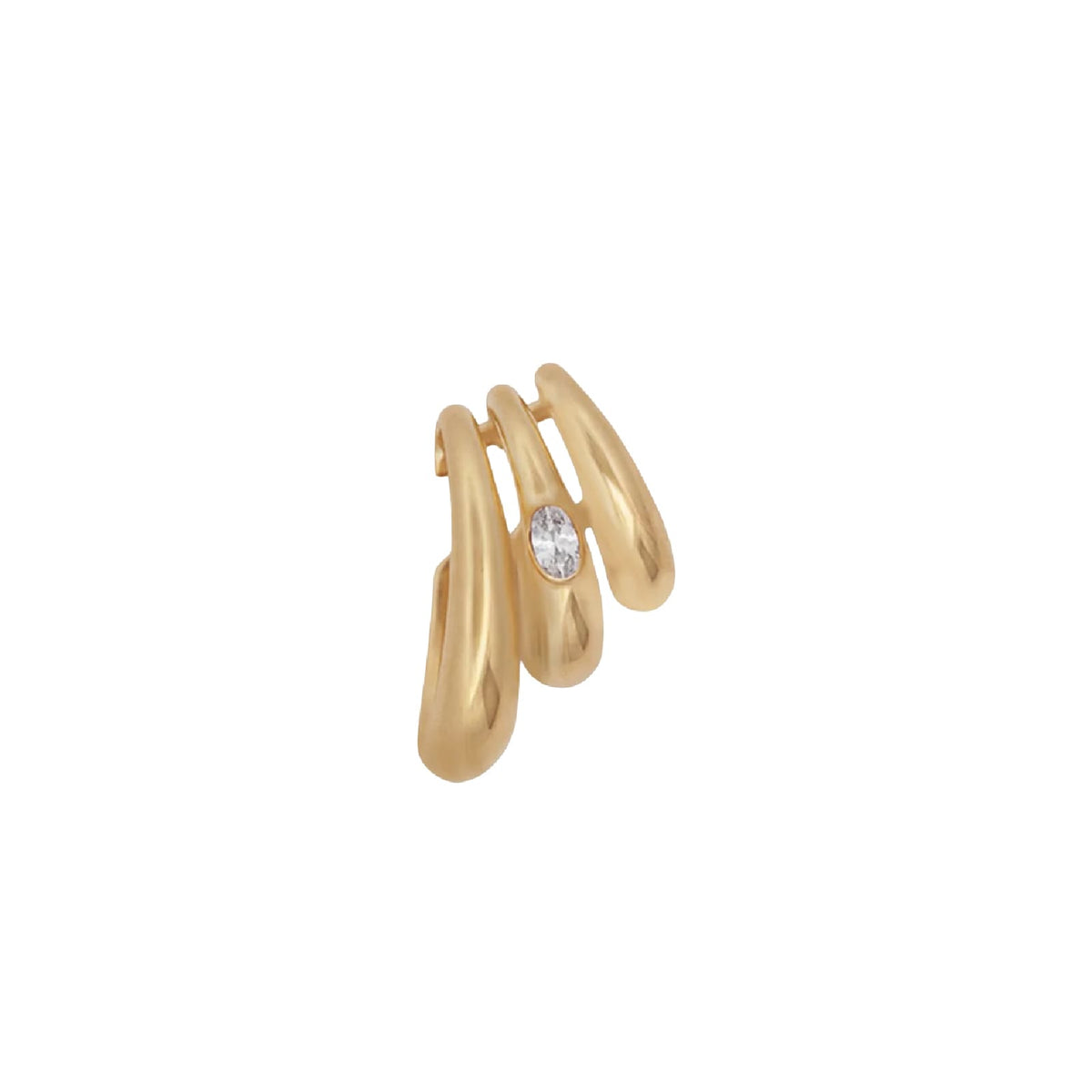 Earcuff triplo Rue Des Mille Alma in lega RDM e zircone MISURA UNICA
