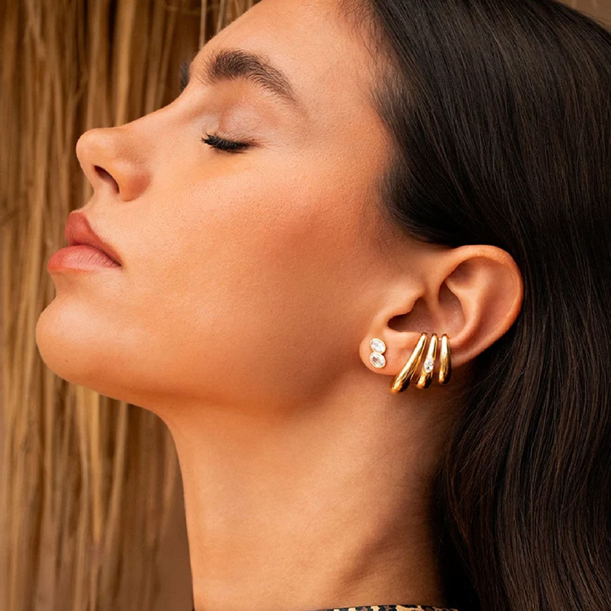 Earcuff triplo Rue Des Mille Alma in lega RDM e zircone MISURA UNICA