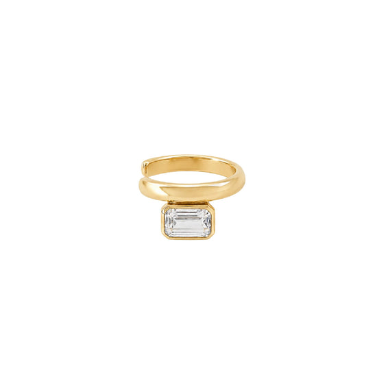 Earcuff Rue Des Mille Iris in argento dorato e zircone MISURA UNICA