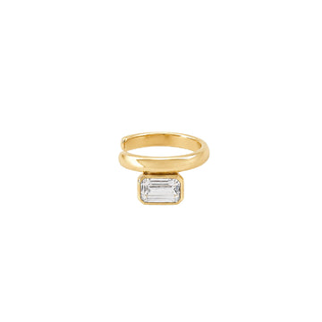 Earcuff Rue Des Mille Iris in argento dorato e zircone MISURA UNICA