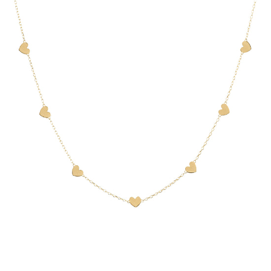 Collana donna Rue Des Mille in argento dorato con cuoricini MISURA UNICA