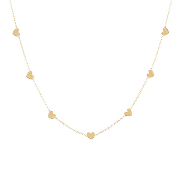 Collana donna Rue Des Mille in argento dorato con cuoricini MISURA UNICA