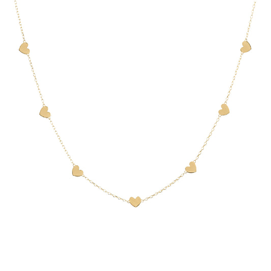 Collana donna Rue Des Mille in argento dorato con cuoricini MISURA UNICA
