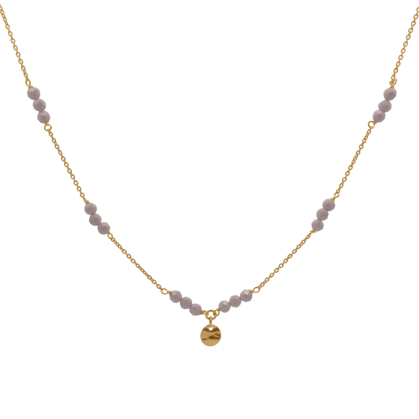 Collana Rue Des Mille argento e zirconi milky sferici marroni MISURA UNICA