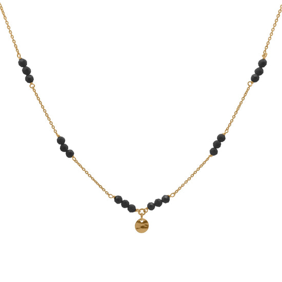 Collana Rue Des Mille argento e zirconi milky sferici neri MISURA UNICA