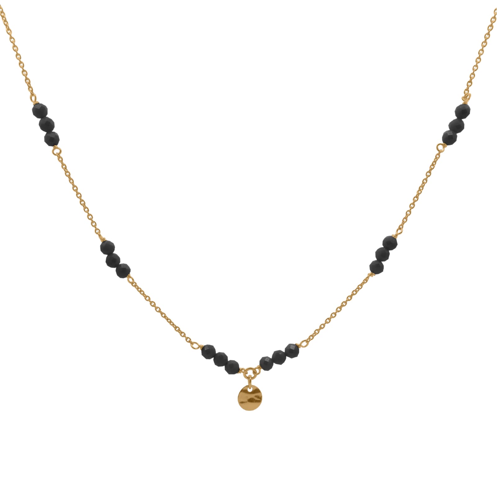 Collana Rue Des Mille argento e zirconi milky sferici neri MISURA UNICA