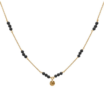 Collana Rue Des Mille argento e zirconi milky sferici neri MISURA UNICA