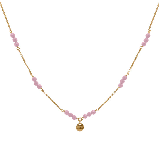 Collana Rue Des Mille argento con zirconi milky sferici rosa