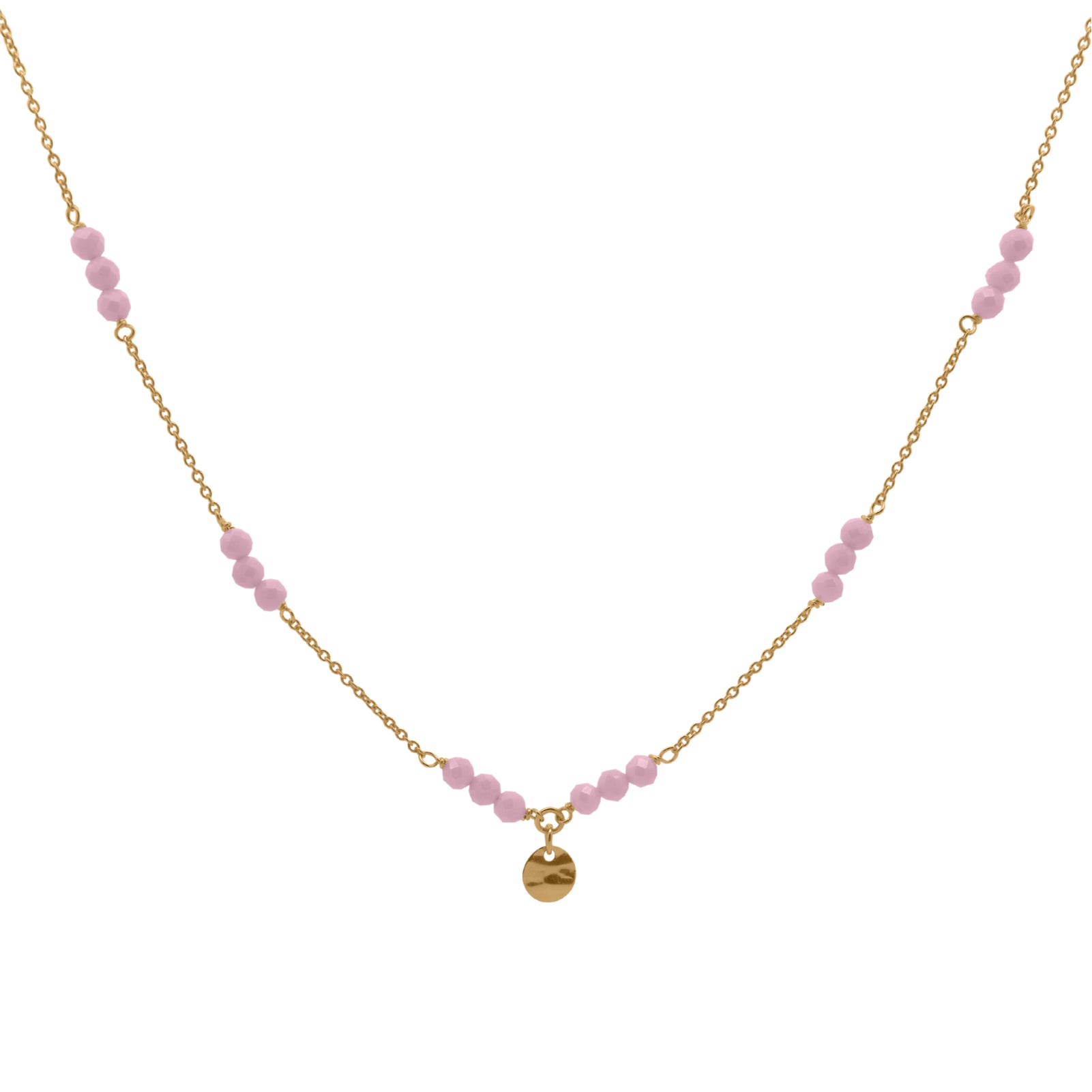 Collana Rue Des Mille argento con zirconi milky sferici rosa