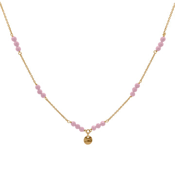 Collana Rue Des Mille argento con zirconi milky sferici rosa