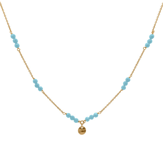Collana Rue Des Mille argento con zirconi milky turchese