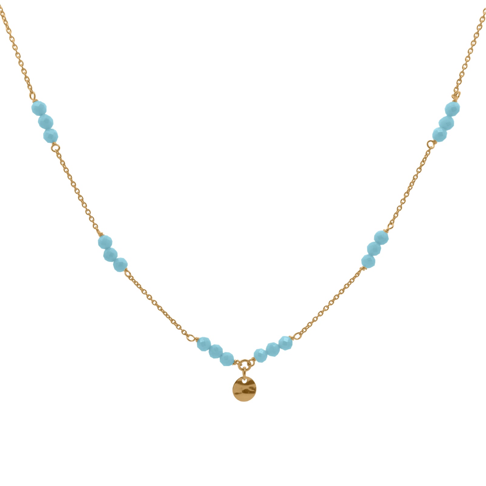 Collana Rue Des Mille argento con zirconi milky turchese