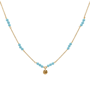 Collana Rue Des Mille argento con zirconi milky turchese