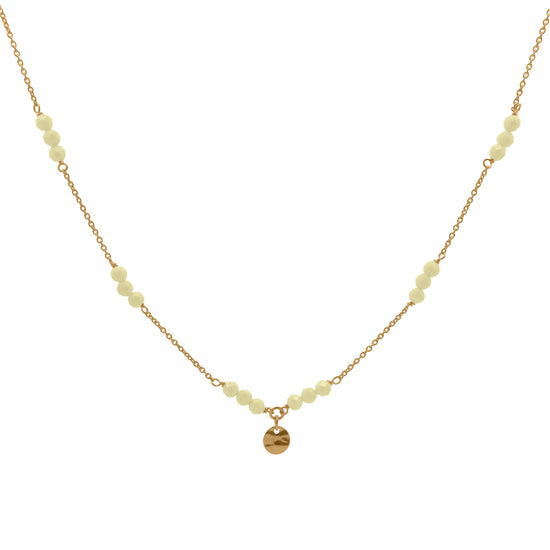 Collana Rue Des Mille argento con zirconi milky sferici verde