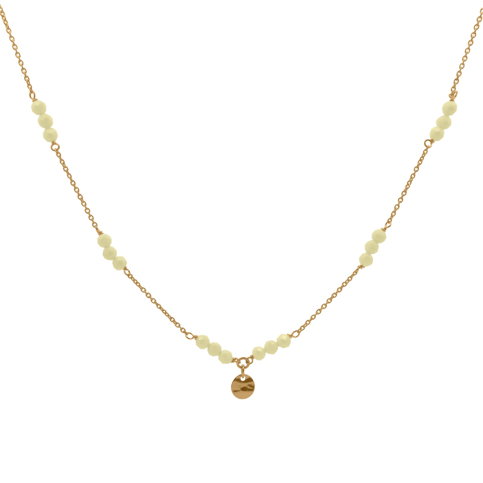 Collana Rue Des Mille argento con zirconi milky sferici verde