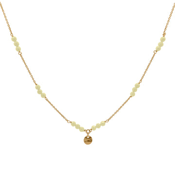 Collana Rue Des Mille argento con zirconi milky sferici verde