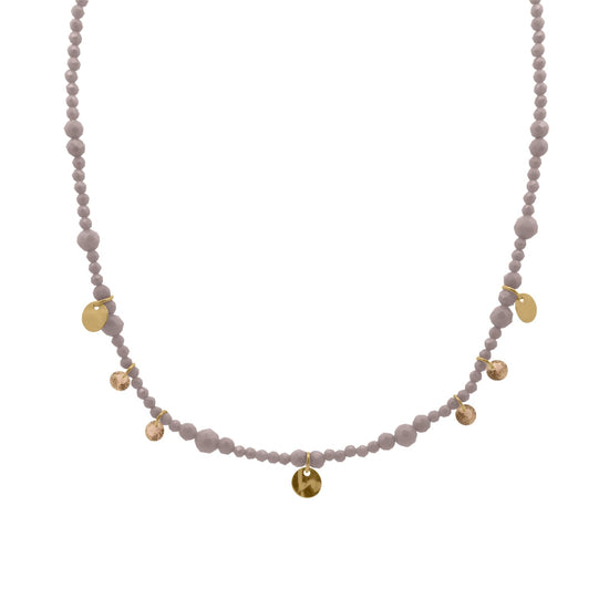 Collana Rue Des Mille argento zirconi marroni e medagliette MISURA UNICA