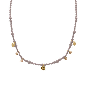 Collana Rue Des Mille argento zirconi marroni e medagliette MISURA UNICA