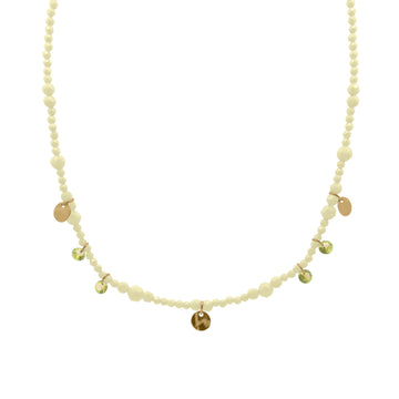 Collana Rue Des Mille in argento zirconi verde e medagliette