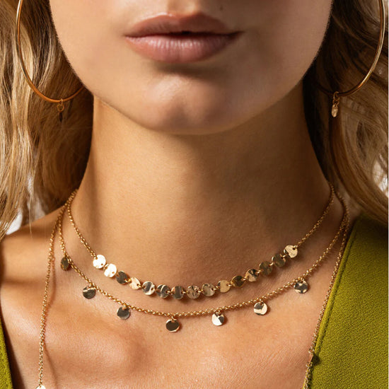 Collana Rue Des Mille in argento dorato con medagliette