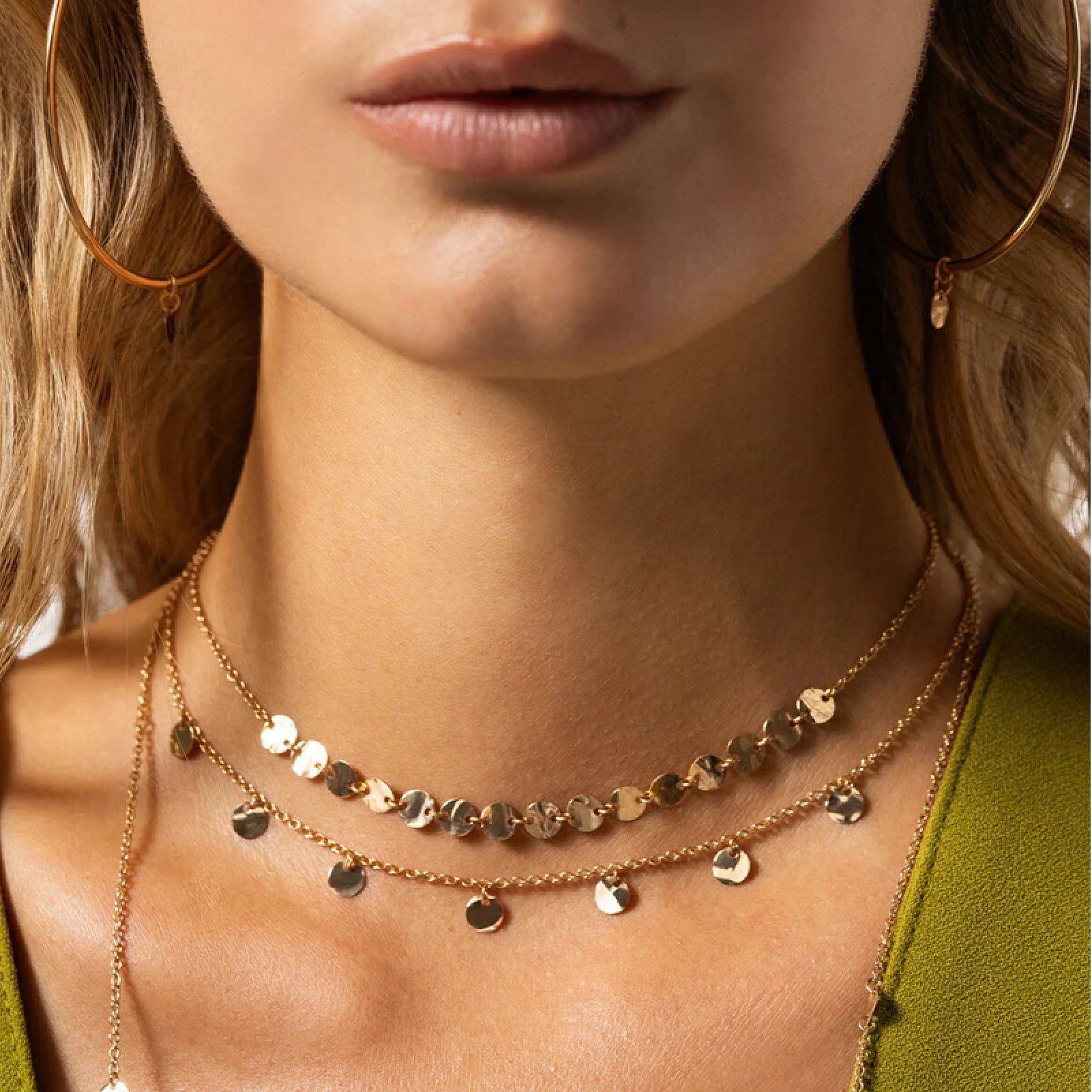 Collana Rue Des Mille in argento dorato con medagliette