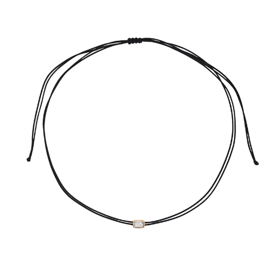 Chocker Rue Des Mille Iris in cordino nero con zircone MISURA UNICA