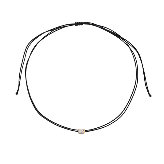 Chocker Rue Des Mille Iris in cordino nero con zircone MISURA UNICA