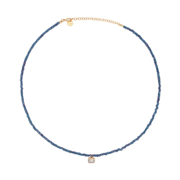 Girocollo Rue Des Mille Iris argento perline blu zircone MISURA UNICA