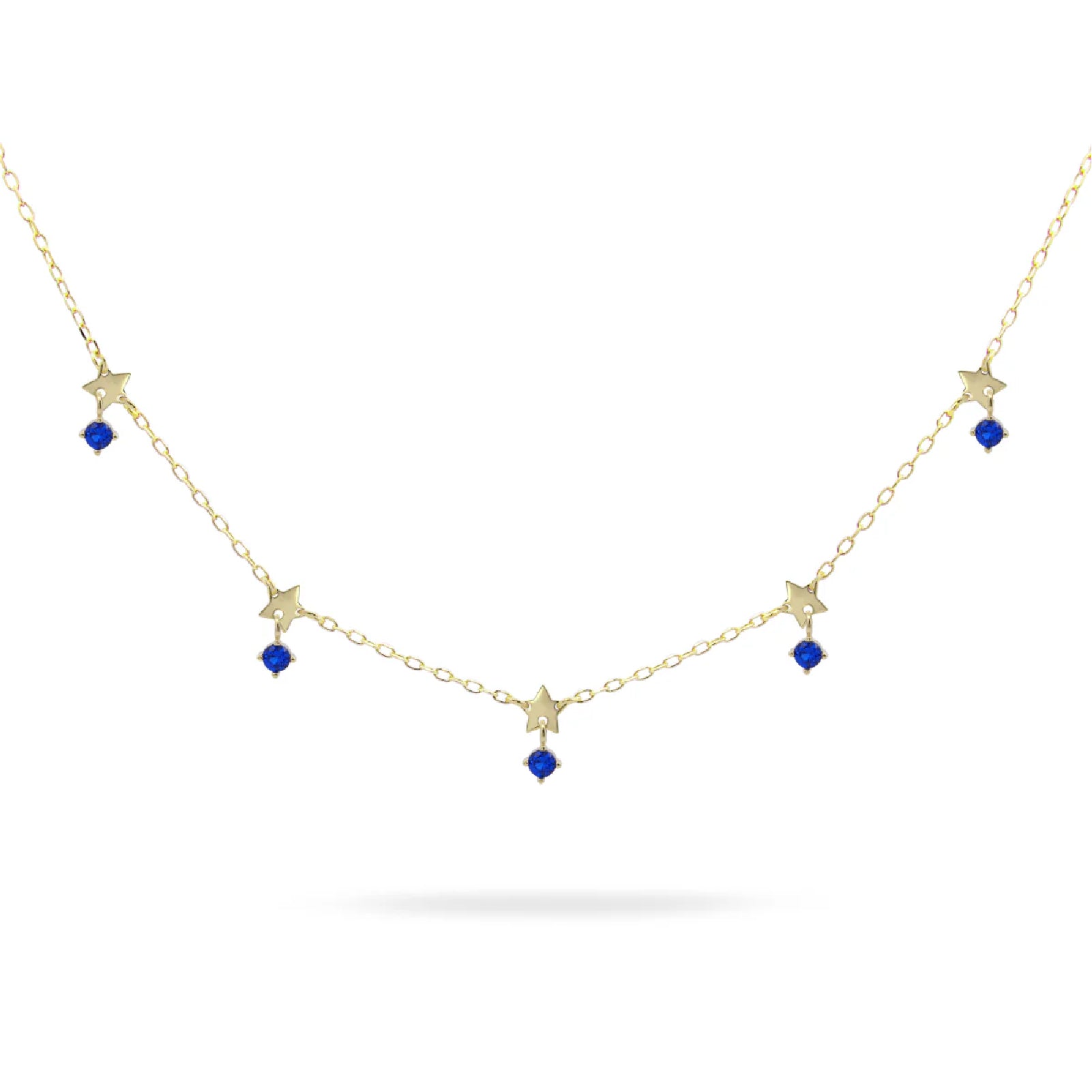 Collana Rue Des Mille in argento 925 con stelle e zirconi blu R.GRZ0245STEAU