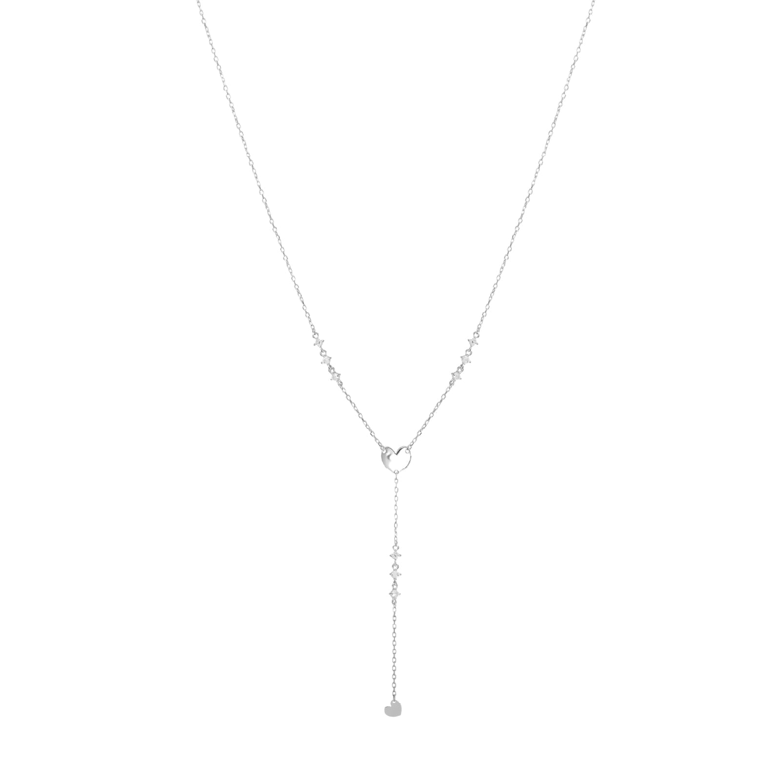 Collana rosario Rue Des Mille in argento con cuore e zirconi MISURA UNICA