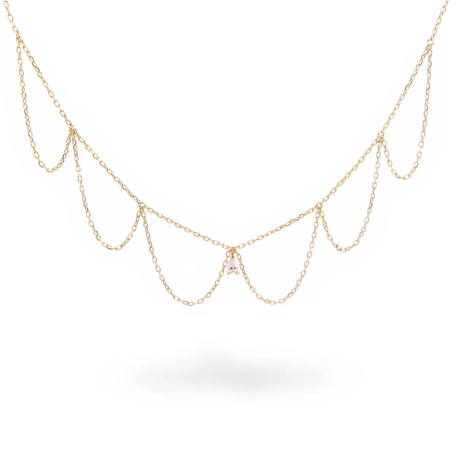 Collana con merletto Rue Des Mille in argento 925 color oro R.GRZ026M2AU