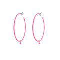Orecchini cerchio 6cm Rue Des Mille smalto e zircone rosa
