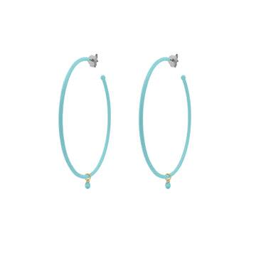 Orecchini cerchio 6cm Rue Des Mille con smalto turchese