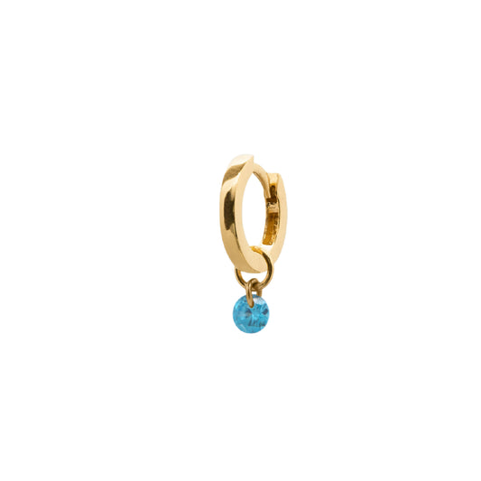 Mono orecchino Rue Des Mille argento con zircone turchese