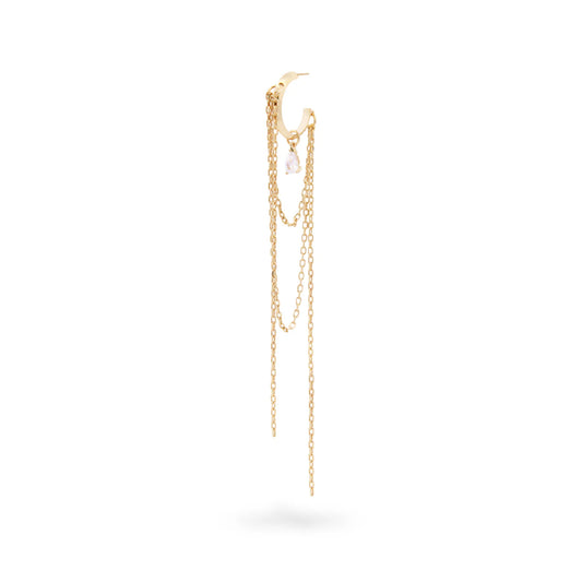 Mono orecchino Rue Des Mille in argento 925 color oro R.ORZ026M2AU