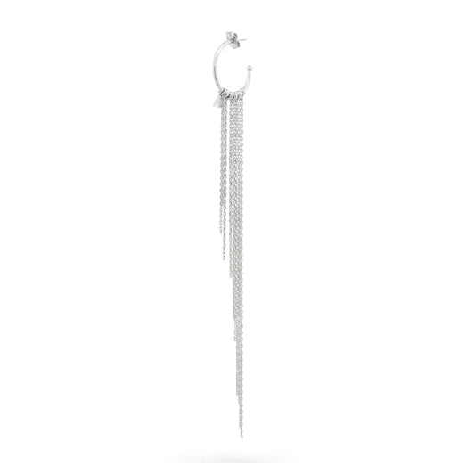 Mono orecchino Rue Des Mille argento 925 rodiato frangia maxi R.ORZ026M3RH