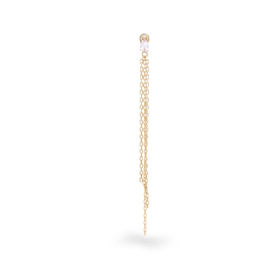 Mono orecchino Rue Des Mille in argento 925 con galvanica oro R.ORZ026M4AU