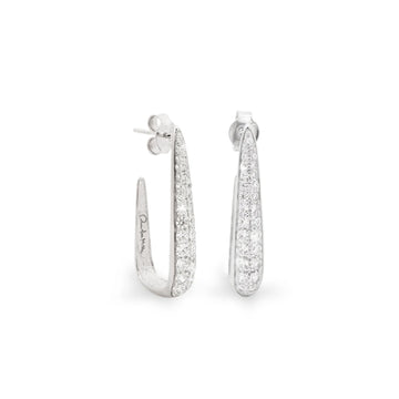 Orecchini cerchio Rue Des Mille argento 925 rodio e cristalli R.ORZ026M8RH