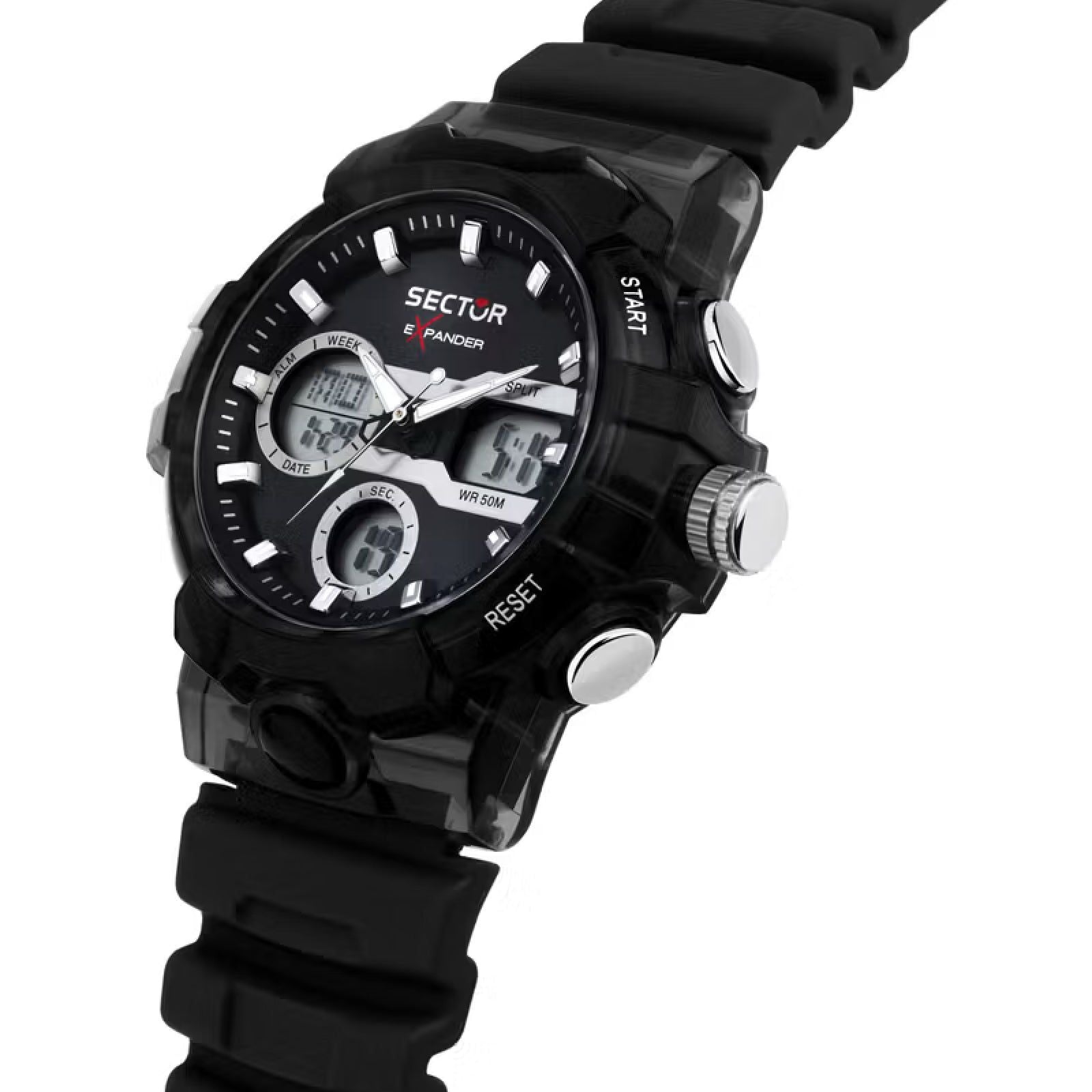 Orologio digitale uomo Sector EX 46 in materiale sintetico di colore nero 43mm R3251242505-4