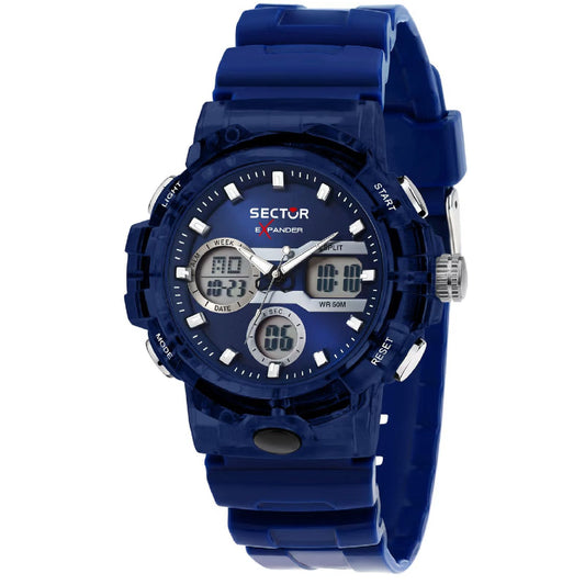 Orologio digitale uomo Sector EX 46 in materiale sintetico di colore blu 43mm R3251242506-1