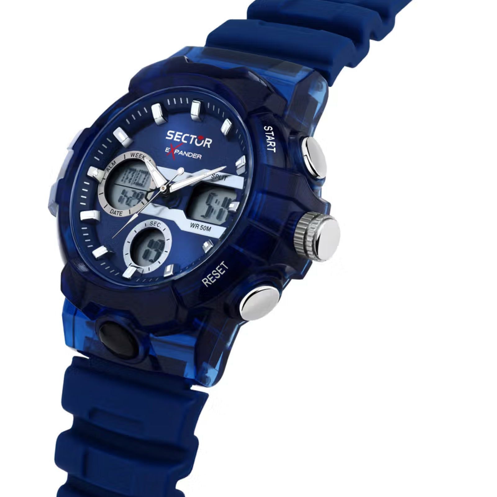 Orologio digitale uomo Sector EX 46 in materiale sintetico di colore blu 43mm R3251242506-4