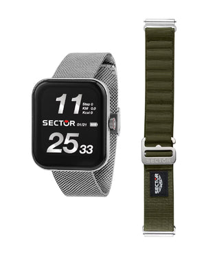 Orologio smartwatch Sector S 03 pro-light unisex con cassa alluminio e acciaio 38,5 x 45,5mm e doppio cinturino R3253171502