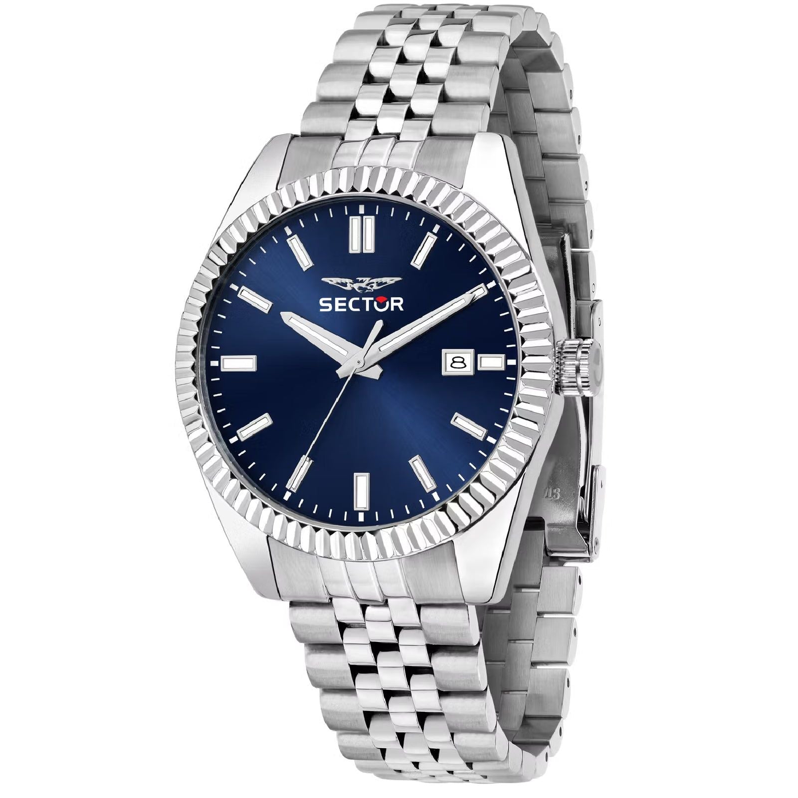 Orologio solo tempo uomo Sector 240 acciaio e blu maglie piccole 41 mm R3253240013-1