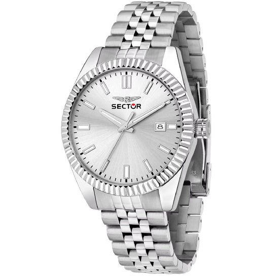 Orologio solo tempo uomo Sector 240 acciaio e argento maglie piccole 41 mm R3253240014-1