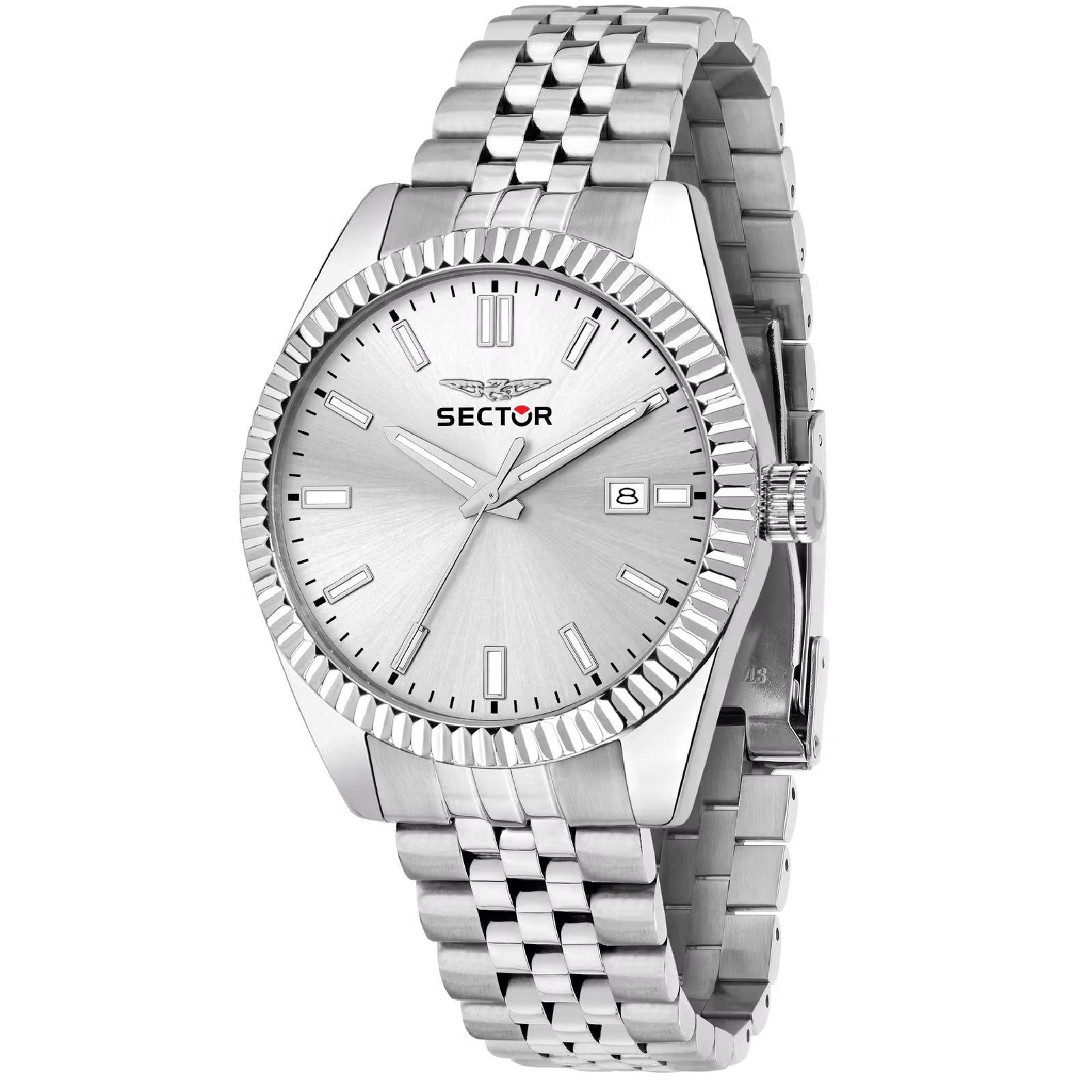 Orologio solo tempo uomo Sector 240 acciaio e argento maglie piccole 41 mm R3253240014-1