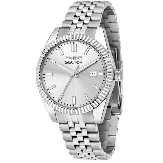 Orologio solo tempo uomo Sector 240 acciaio e argento maglie piccole 41 mm R3253240014-1